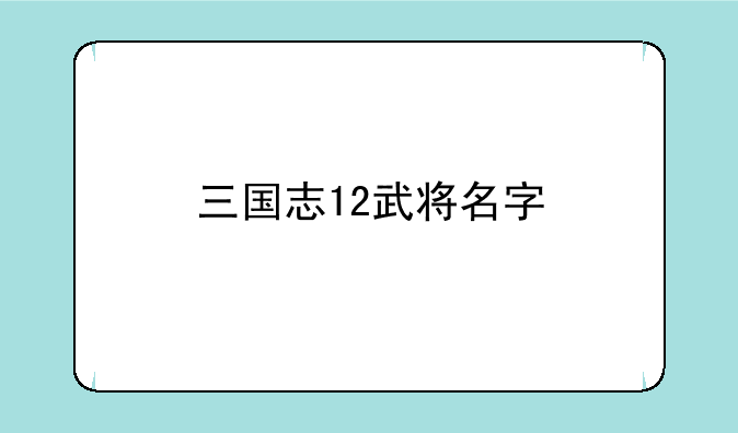 三国志12武将名字