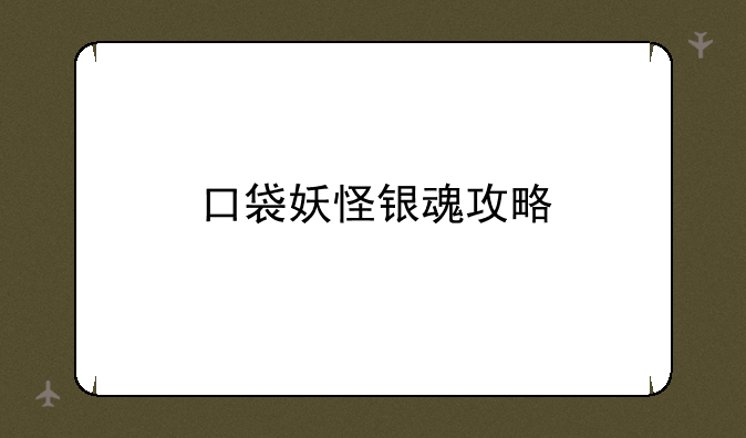 口袋妖怪银魂攻略
