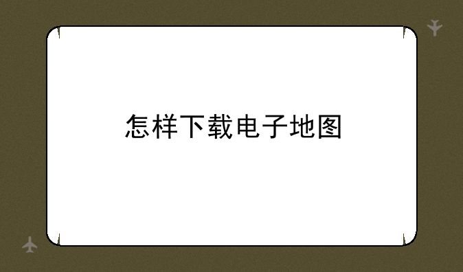 怎样下载电子地图