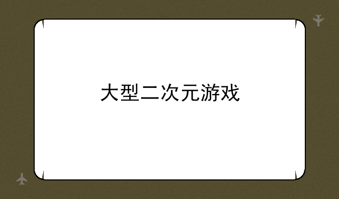 大型二次元游戏