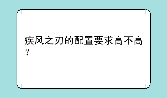 疾风之刃的配置要求高不高？