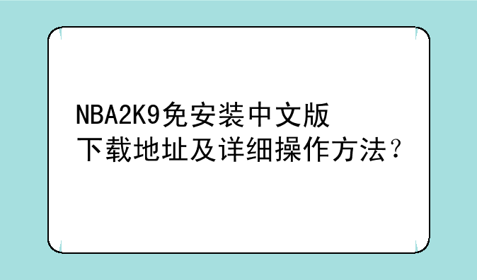 NBA2K9免安装中文版下载地址及详细操作方法？