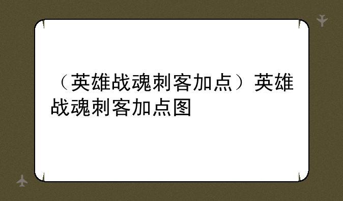 （英雄战魂刺客加点）英雄战魂刺客加点图