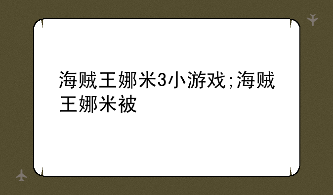 海贼王娜米3小游戏;海贼王娜米被